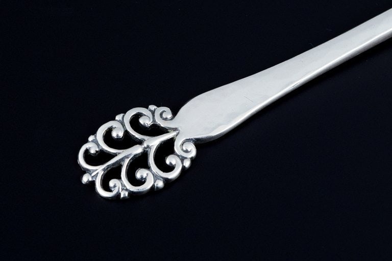 Danish silversmith, a set of eleven cake forks. Danish 830 silver. - 3