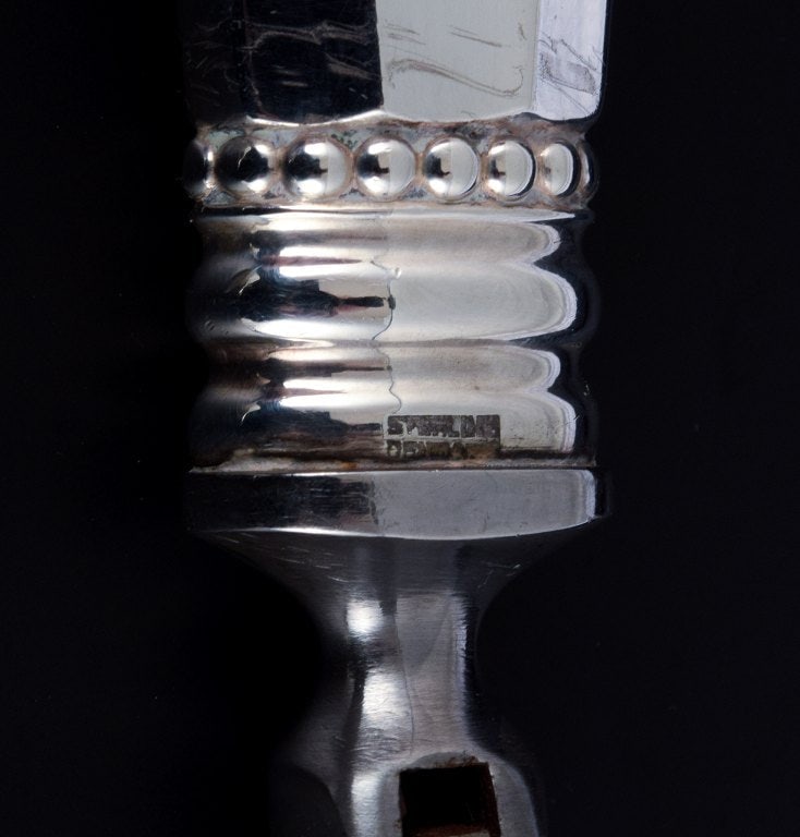 Georg Jensen, Acorn, carving set in sterling silver and stainless steel. - 9