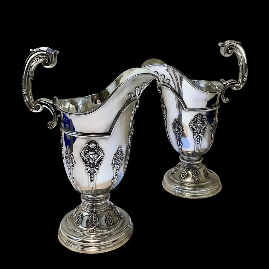 Early 20th Century Antique Victorian Large Silver Pair Jugs London 1900 Goldsmiths & Silversmiths Co (1 of 13)