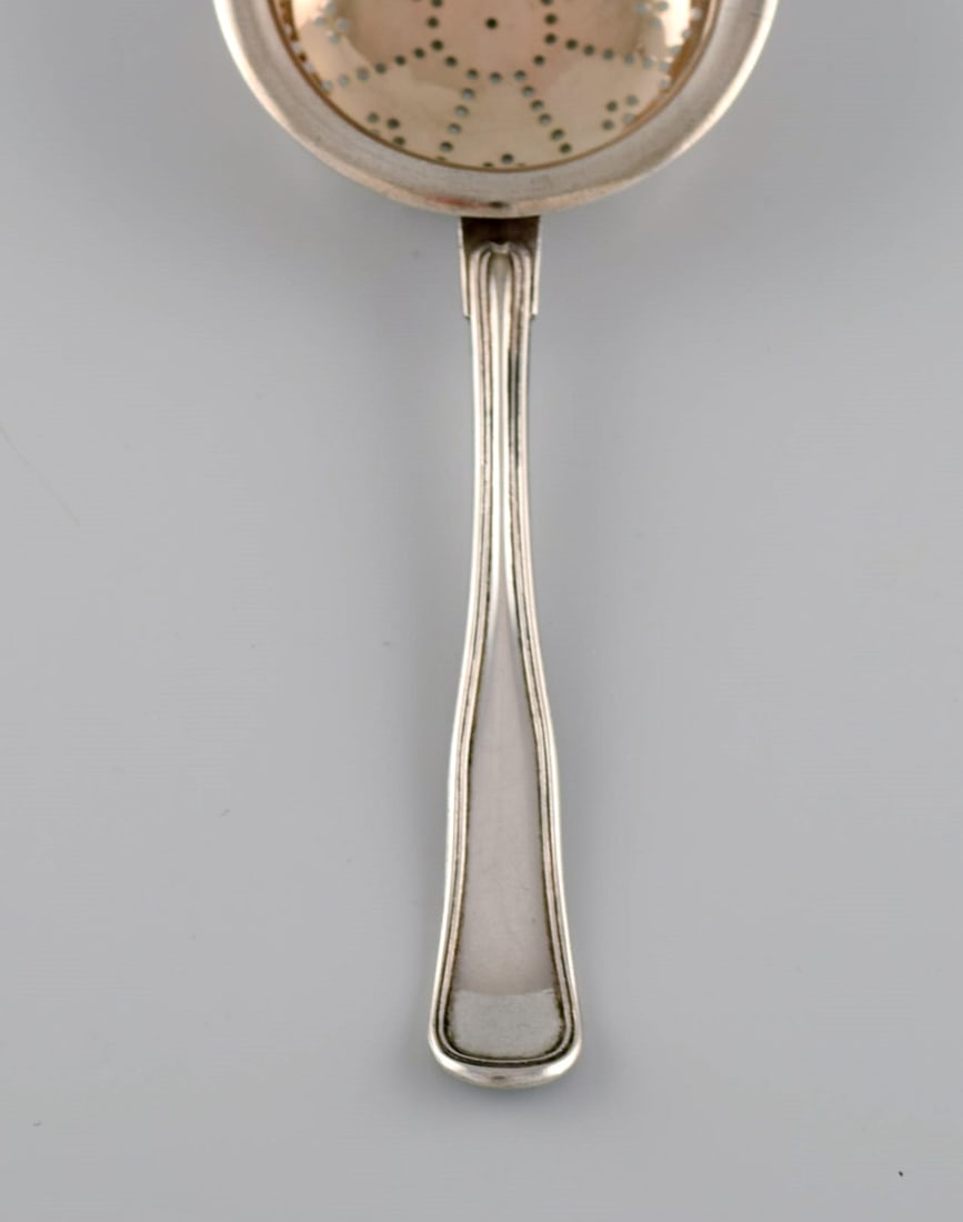 Danish silversmith. Antique silver (830) tea strainer. Dated 1873. - 3