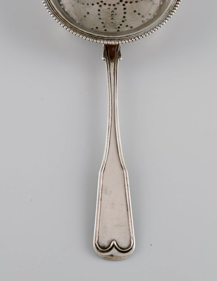 Danish silversmith. Antique silver (830) tea strainer. Dated 1852. - 3