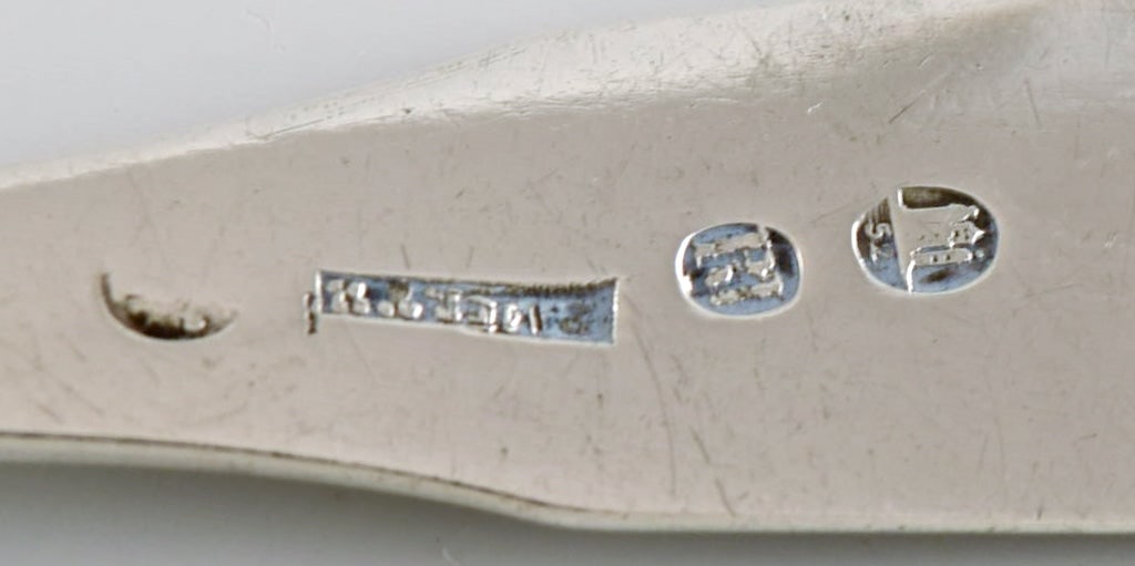 Danish silversmith. Antique silver (830) tea strainer. Dated 1852. - 5