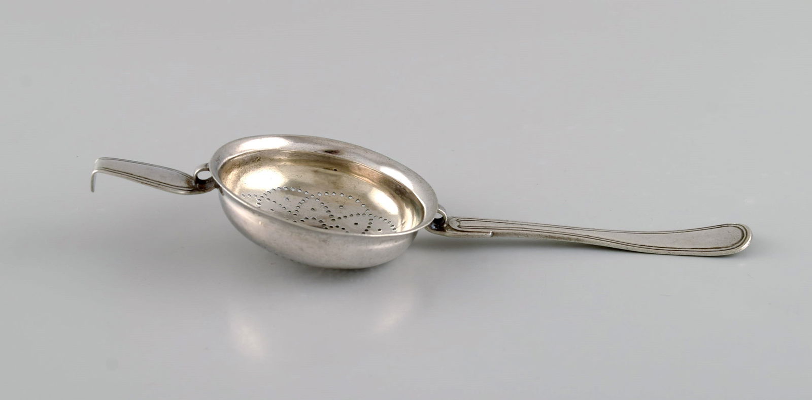 Danish silversmith. Antique silver (830) tea strainer. Dated 1874. - 4