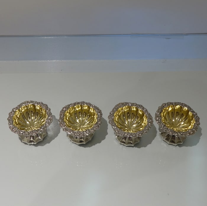 Early 19th Century George IV Antique Sterling Silver Set Four Salts London 1825 Rebecca Emes & (1 of 10)
