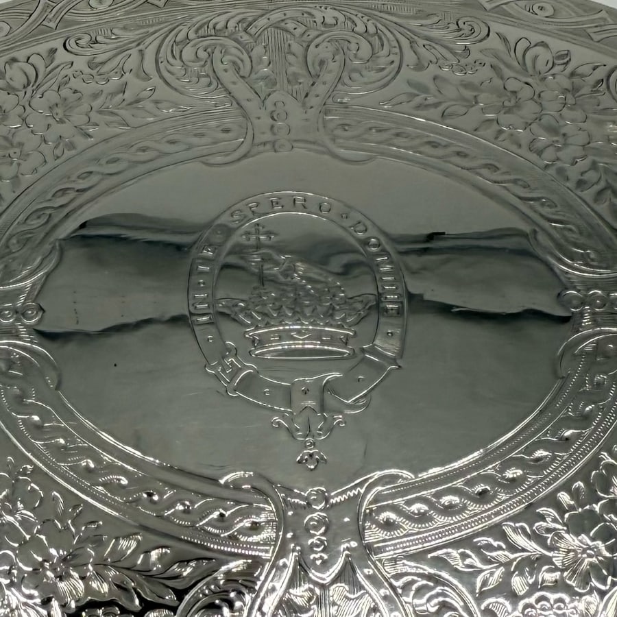 Mid 19th Century Antique Victorian Large Silver Oval Biscuit Box London 1867 Samuel Whitford - 9