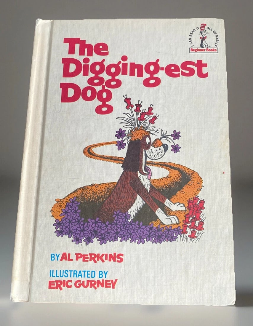 The Digging-est Dog Beginner Book HC 1967 Grolier BC Ed Al Perkins Very Good: Dive into the delightful world of canine adventures with "The Digging-est Dog," a charming beginner book crafted for young readers. Authored and illustratively brought to life by Al Perkins, this hard