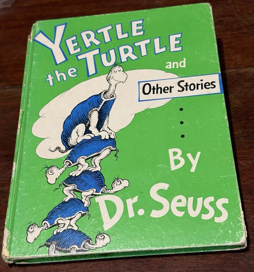 1958 YERTLE THE TURTLE and OTHER STORIES 1st Edition/Printing Dr. Seuss: The product is a first edition first printing hardcover book titled “YERTLE THE TURTLE and OTHER STORIES" by Dr. Seuss, published by Random House in New York in 1958. The book is a children's