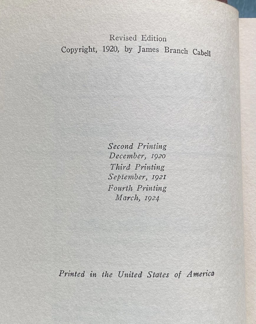 James Branch Cabell The Cords Of Vanity McBride 1st Ed./4th Printing HC 1924 VG - 2