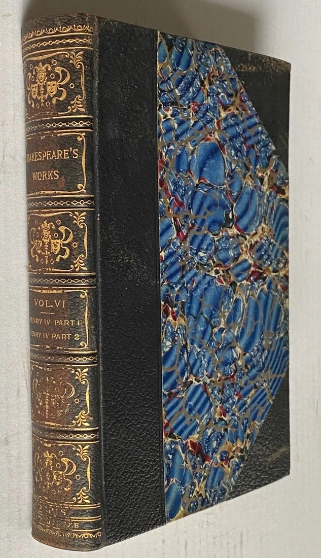 Shakespeare’s Works Elgin Ed. Deluxe Vol. VI 1901 Henry IV Vol. I&II #306/1000: This is a deluxe numbered limited edition edition of William Shakespeare's works “Henry IV" Volumes I & II. Published in 1901 by John D. Morris & Company in Philadelphia, Pa. This partially leat