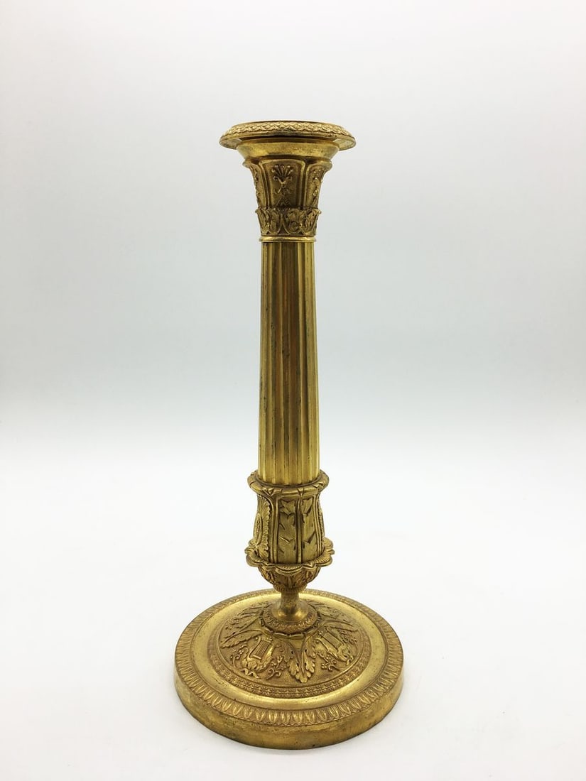 Bronze pair of candlesticks (1 of 9)