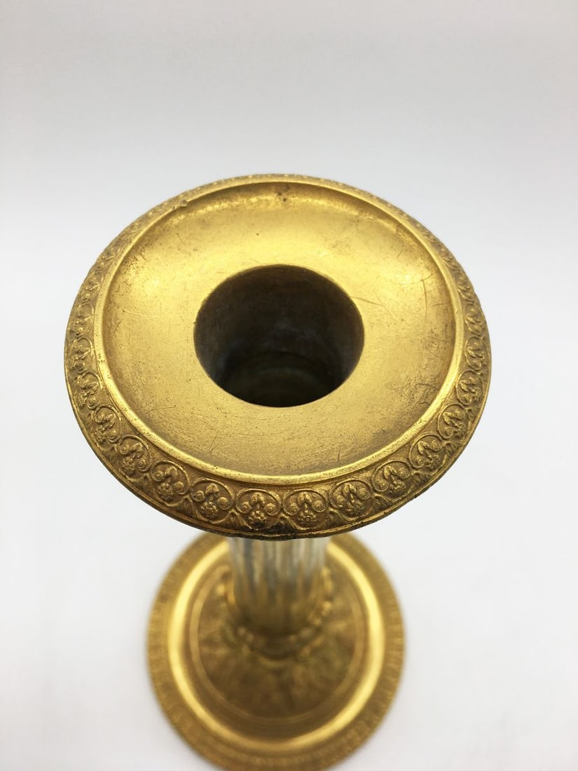 Bronze pair of candlesticks - 3