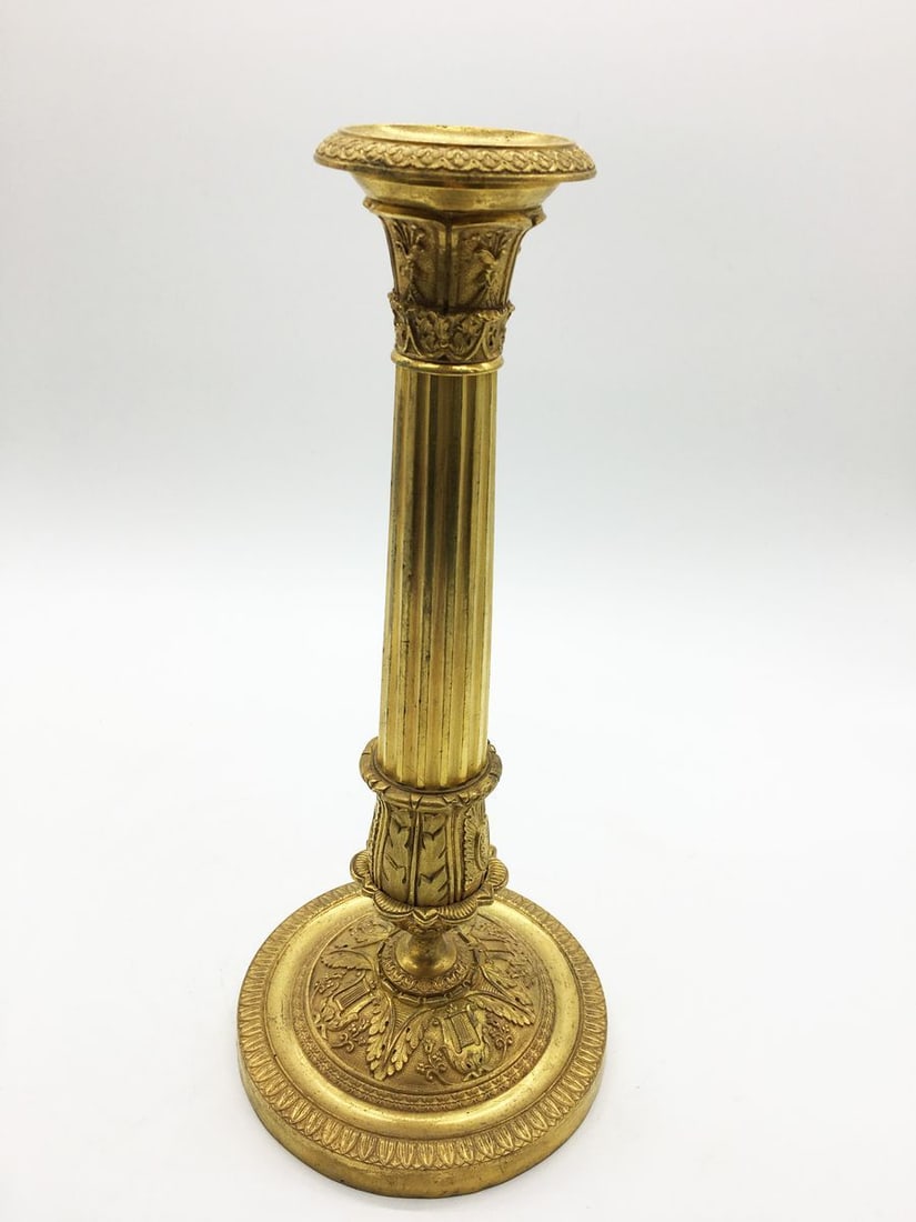 Bronze pair of candlesticks - 6