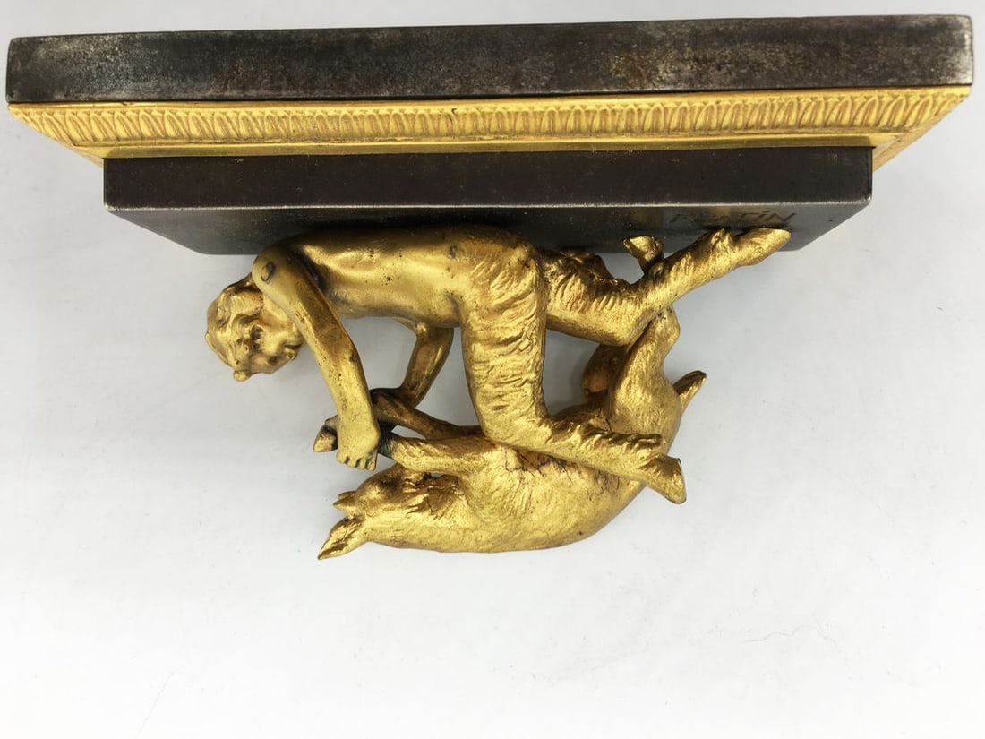 Bronze figure of a man with an animal - 4