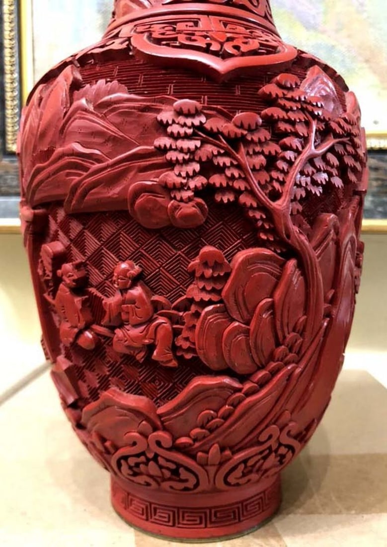 Antique vintage vase natural varnish - 2