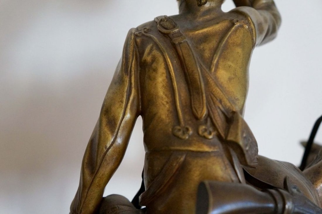 France bronze figurine "Hussar" and ivory Raffaello Nannini - 12