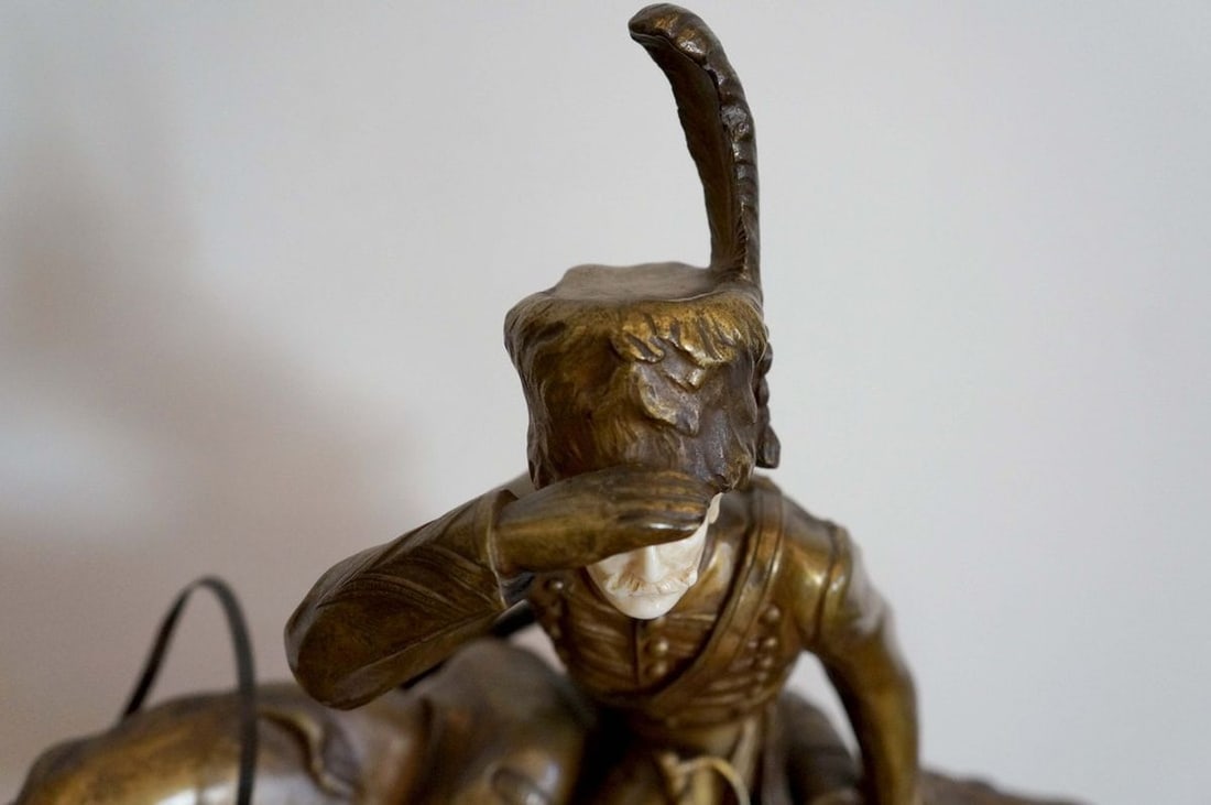 France bronze figurine "Hussar" and ivory Raffaello Nannini - 6