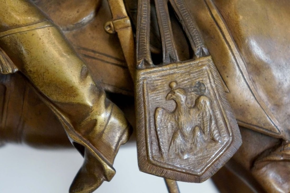 France bronze figurine "Hussar" and ivory Raffaello Nannini - 7