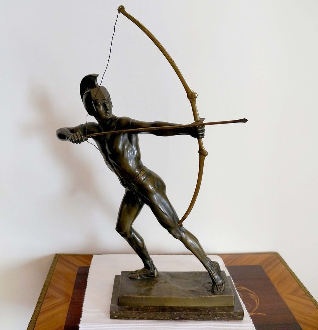 France bronze Spartan Archer Otto Schmidt-Hofer 19th century (1 of 20)