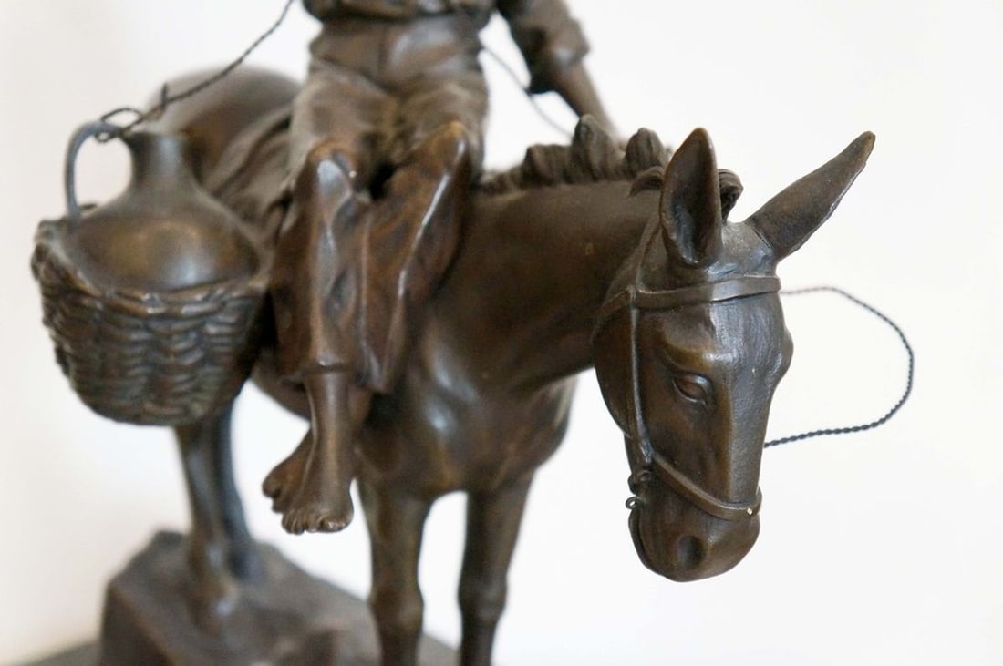 France sculpture Boy with a donkey Julius Paul Schmidt-Felling late 19th century - 10