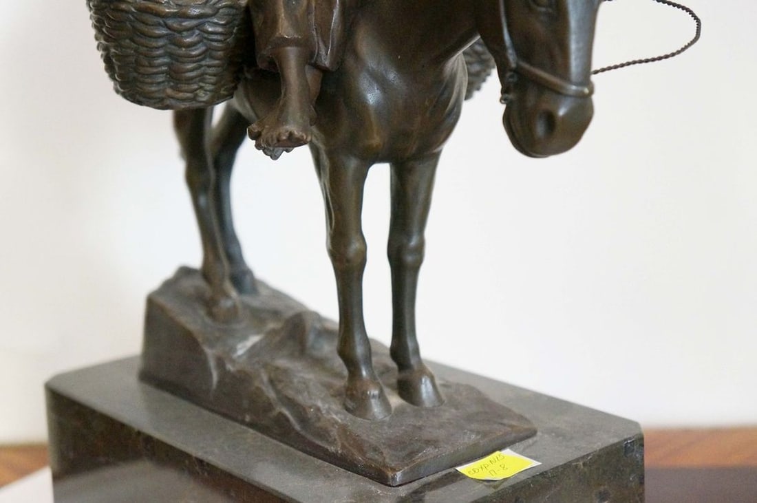 France sculpture Boy with a donkey Julius Paul Schmidt-Felling late 19th century - 11