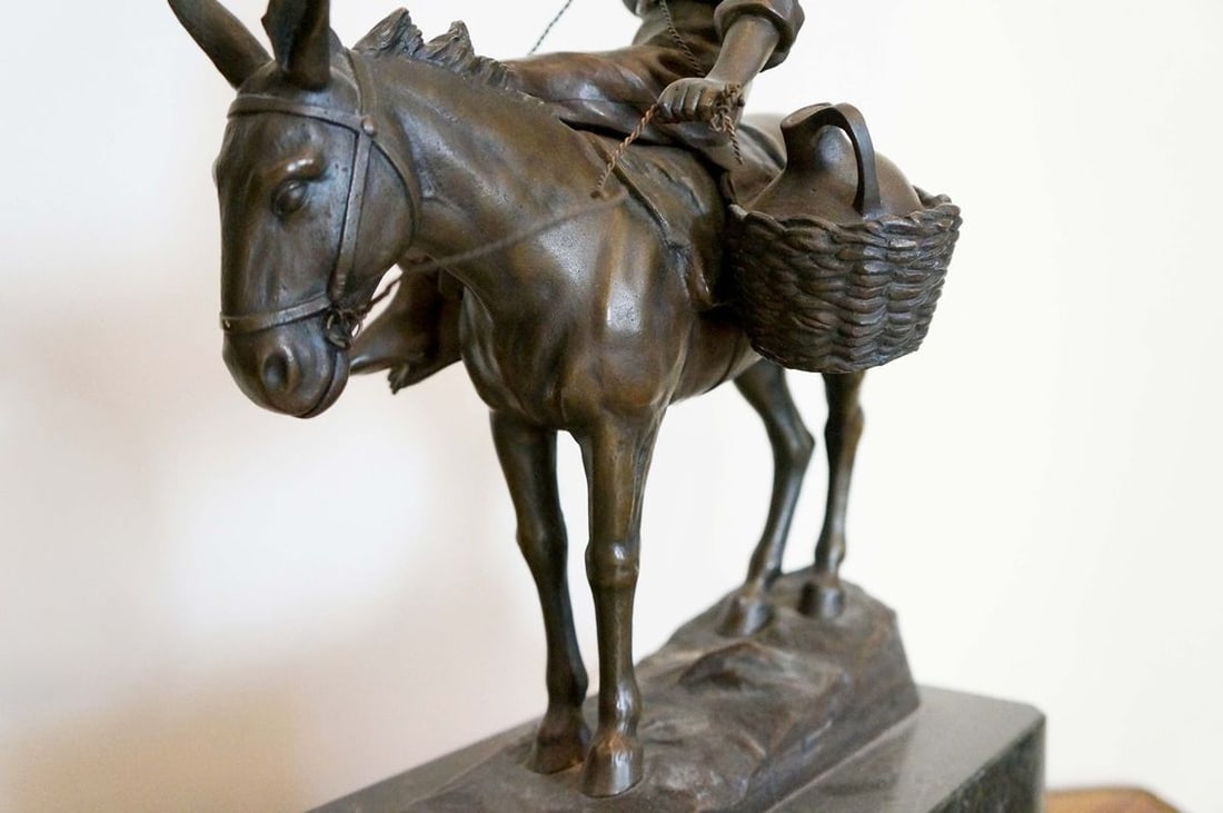 France sculpture Boy with a donkey Julius Paul Schmidt-Felling late 19th century - 15