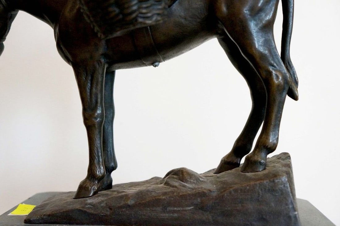 France sculpture Boy with a donkey Julius Paul Schmidt-Felling late 19th century - 17