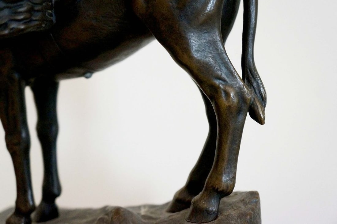 France sculpture Boy with a donkey Julius Paul Schmidt-Felling late 19th century - 19