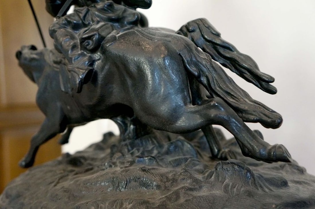 Russia Sculptural group "Dzhigitovka Lezgin" Evgeniy Aleksandrovich Lancere Kasli iron foundry 1972s - 12