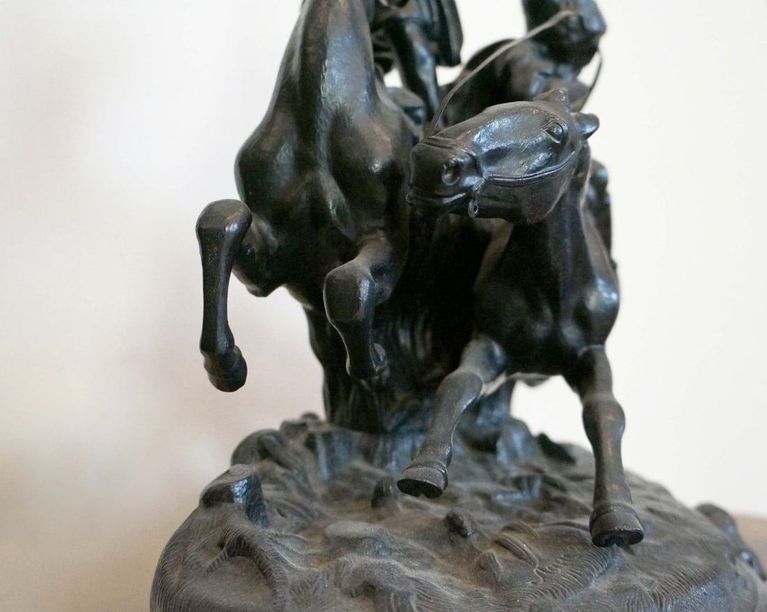 Russia Sculptural group "Dzhigitovka Lezgin" Evgeniy Aleksandrovich Lancere Kasli iron foundry 1972s - 17