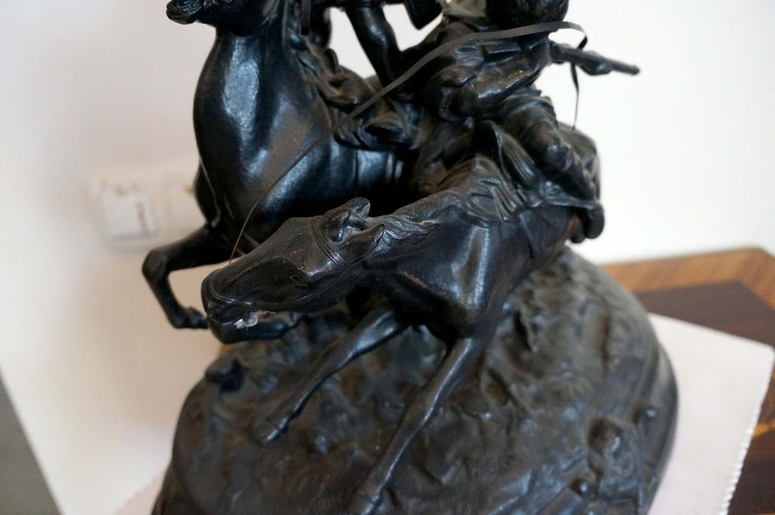 Russia Sculptural group "Dzhigitovka Lezgin" Evgeniy Aleksandrovich Lancere Kasli iron foundry 1972s - 6