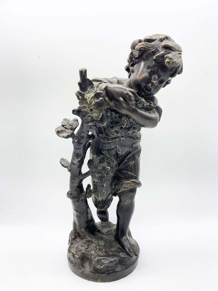 Europe bronze boy with a bird 1920-30 (1 of 10)