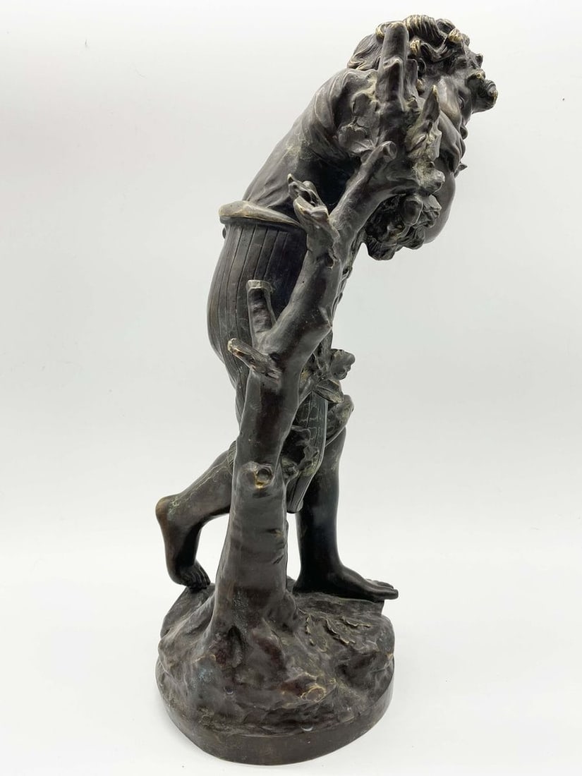 Europe bronze boy with a bird 1920-30 - 5