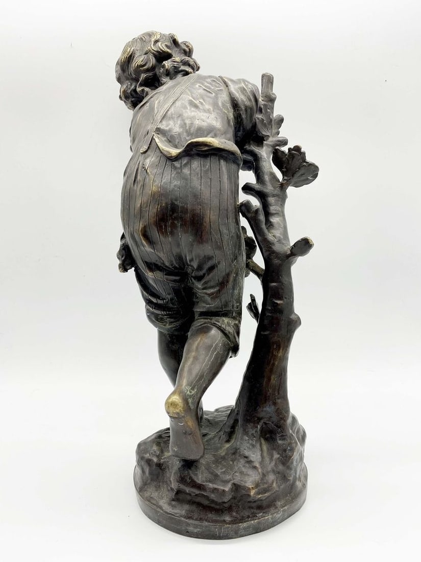 Europe bronze boy with a bird 1920-30 - 6