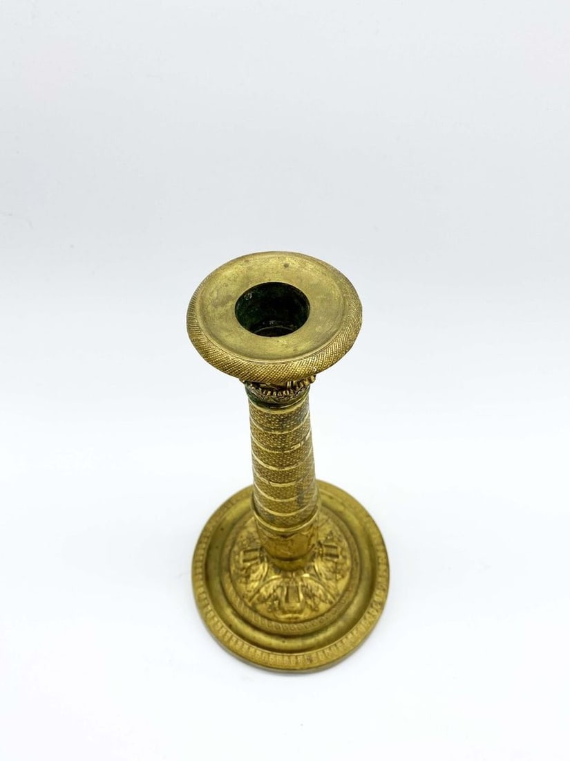Russia bronze empire gilded candlestick 1820-1830s - 2