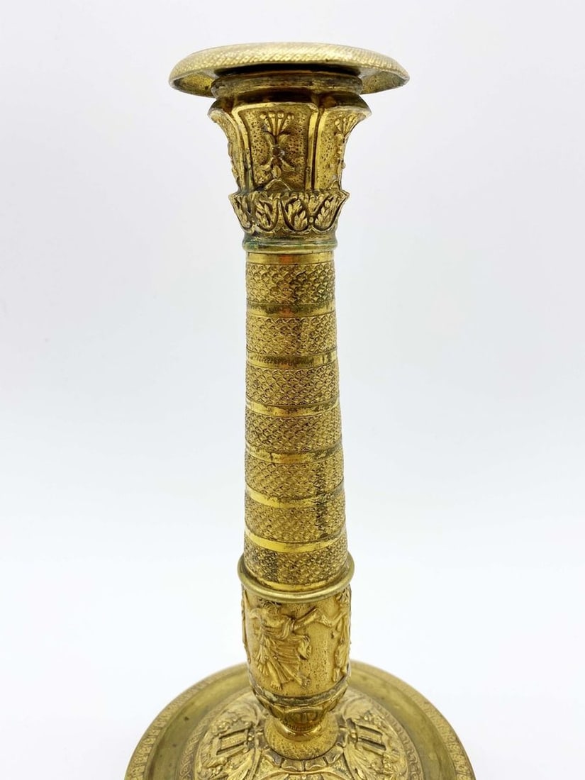 Russia bronze empire gilded candlestick 1820-1830s - 4