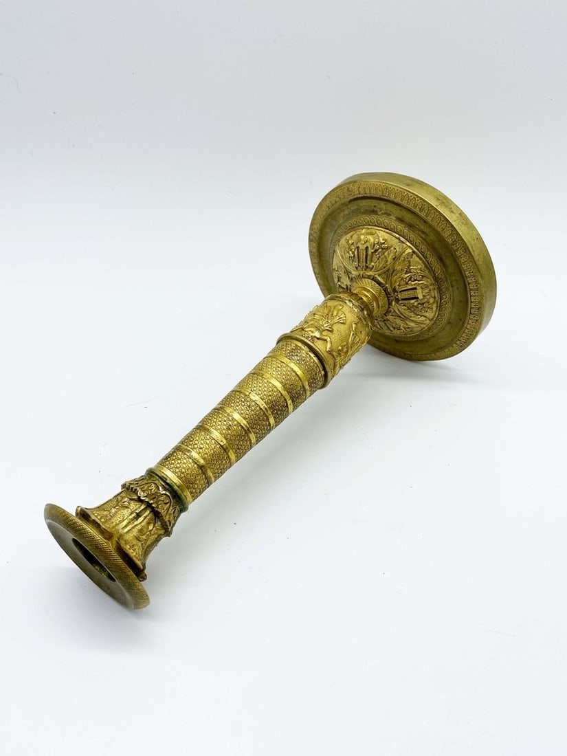 Russia bronze empire gilded candlestick 1820-1830s - 7