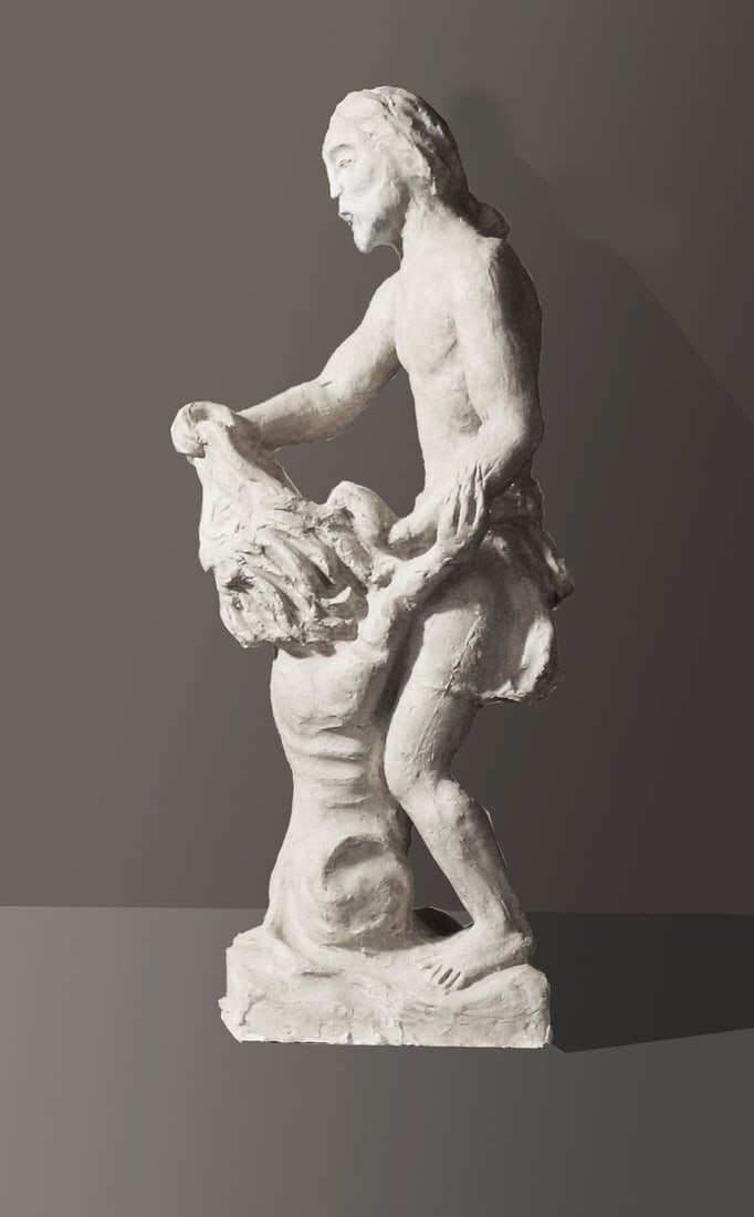 Gypsum Samson tears the lion's mouth Workshop Andrey Bolomic 2016 year (1 of 1)