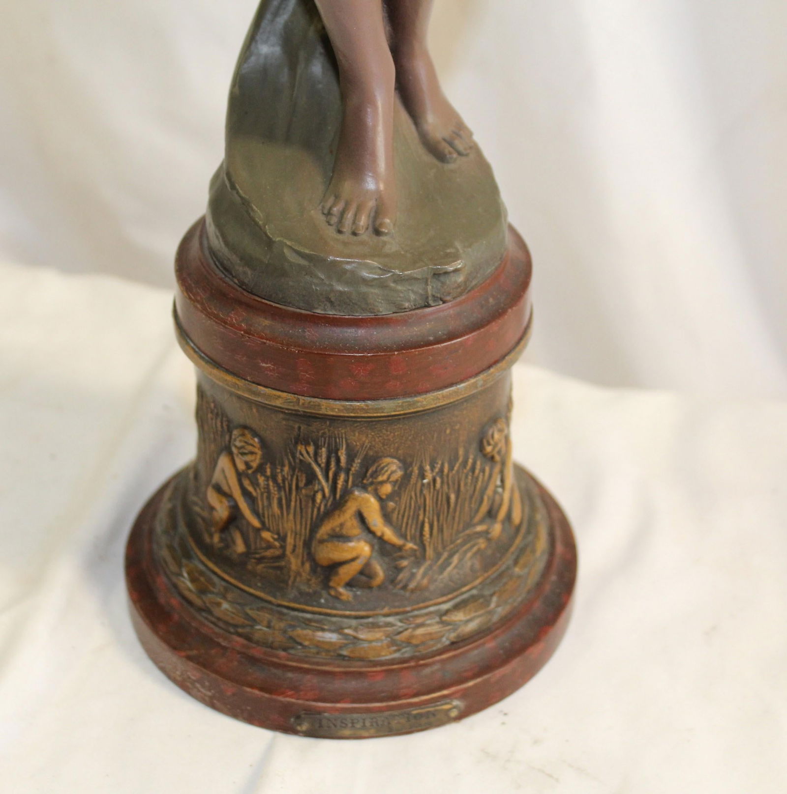 Art Deco Sculpture , Pixy w Violin , Antique - 10