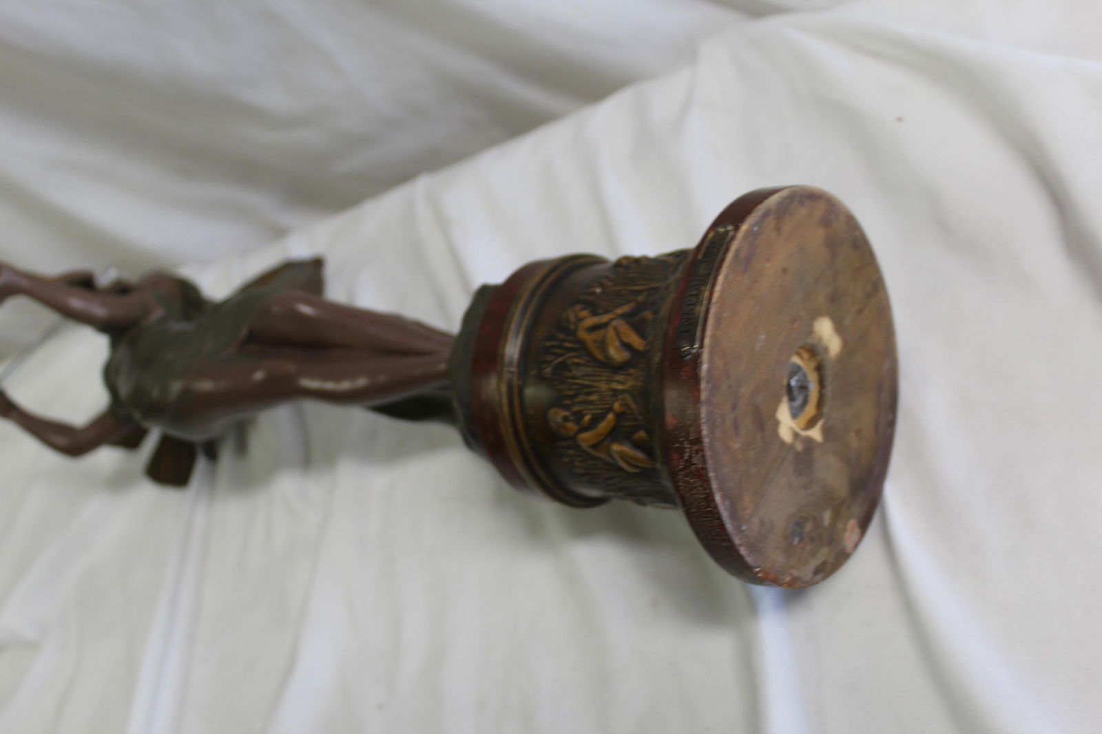 Art Deco Sculpture , Pixy w Violin , Antique - 16