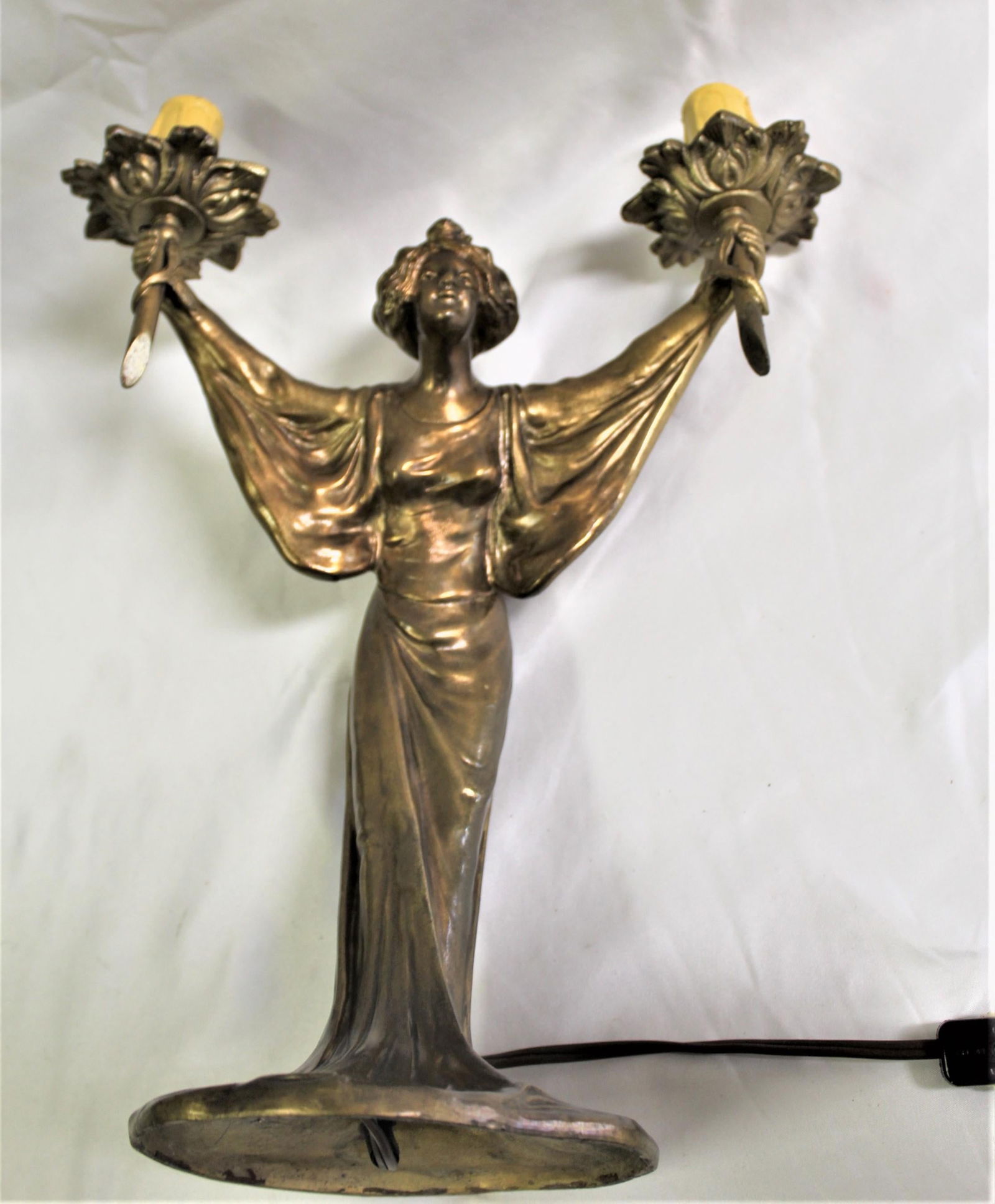 Art Nouveau Lady Candelabras Antique - 11
