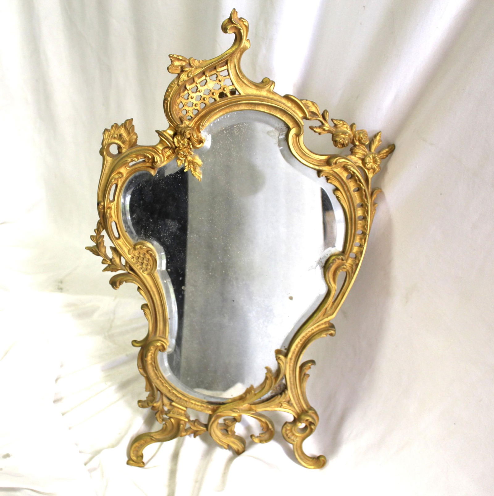 Vintage French, Gold Dore' table mirror. Early 20 Th Century - 5