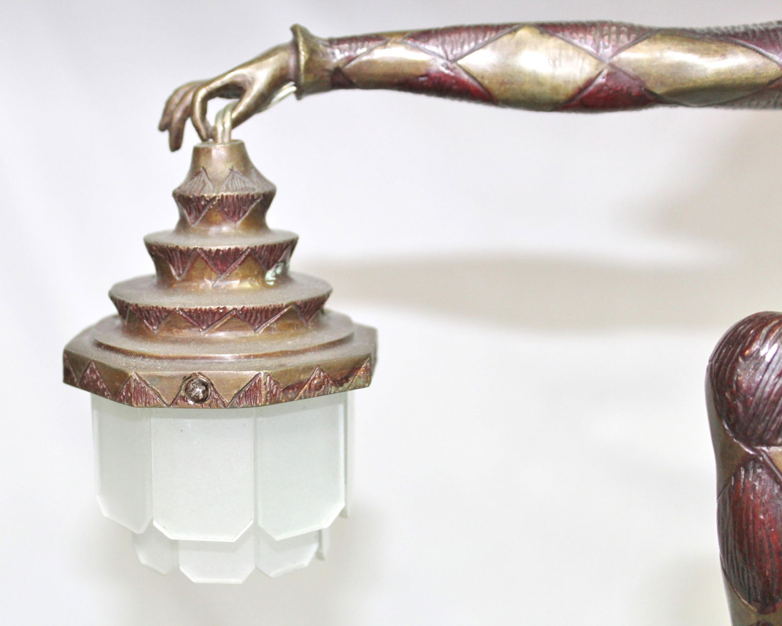 Art Deco Style Bronze Harlequin Lamp - 17