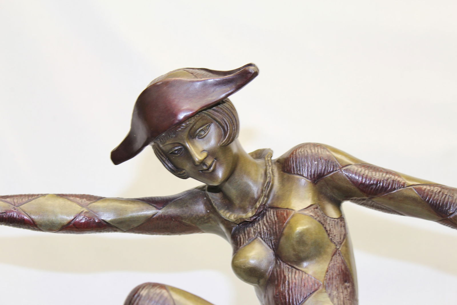 Art Deco Style Bronze Harlequin Lamp - 20