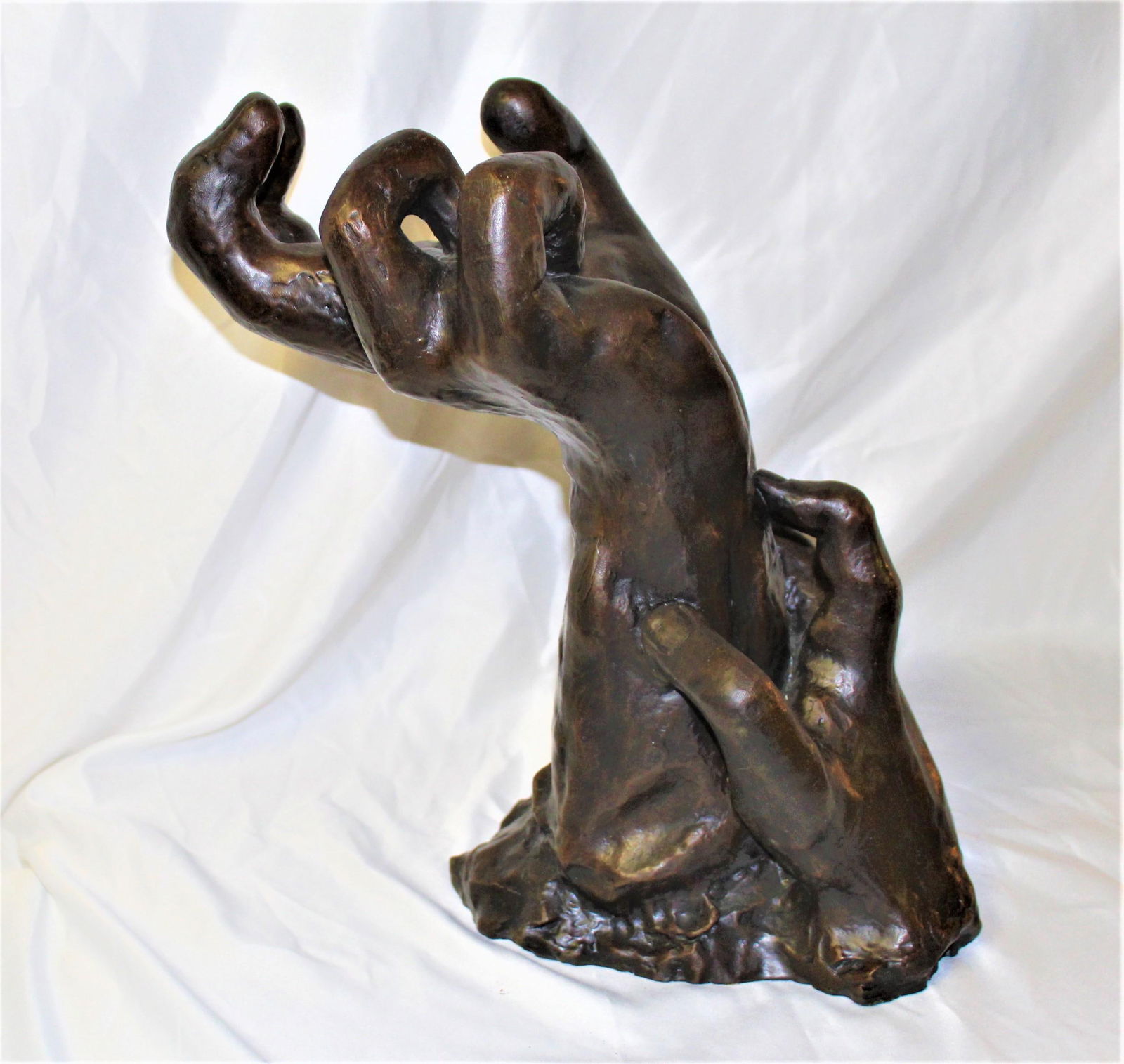 Art Nouveau Sculpture of Hands , Bronze Casting after Rodin, Impressionism style - 10