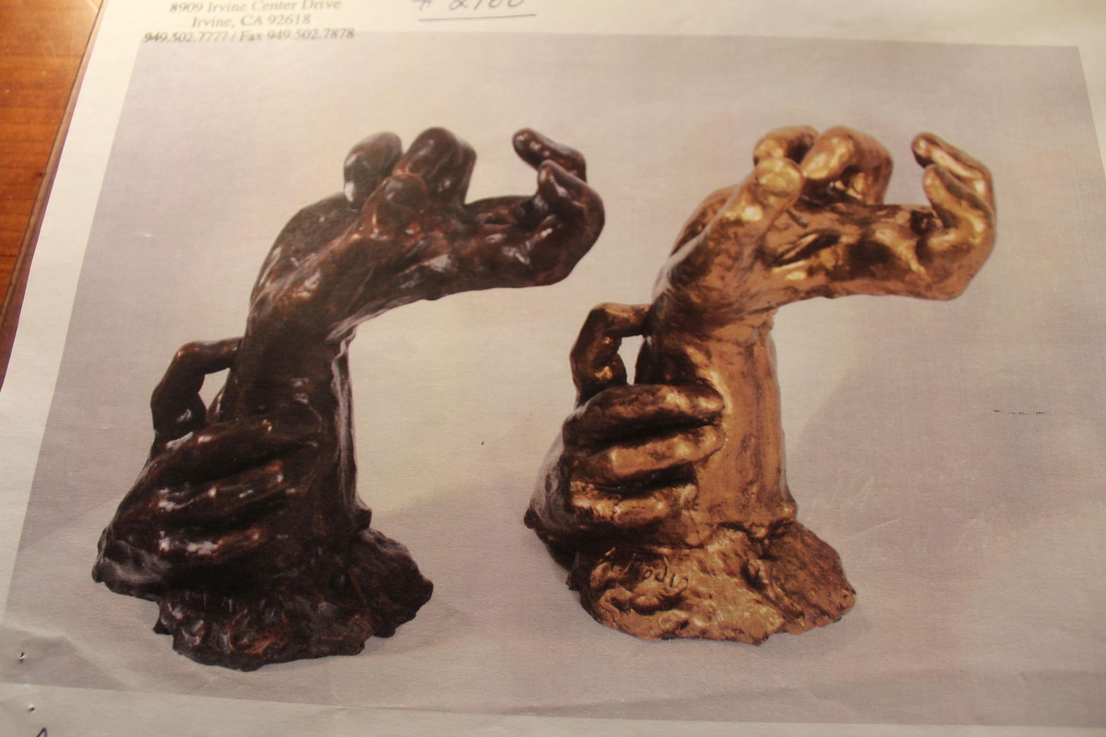 Art Nouveau Sculpture of Hands , Bronze Casting after Rodin, Impressionism style - 17