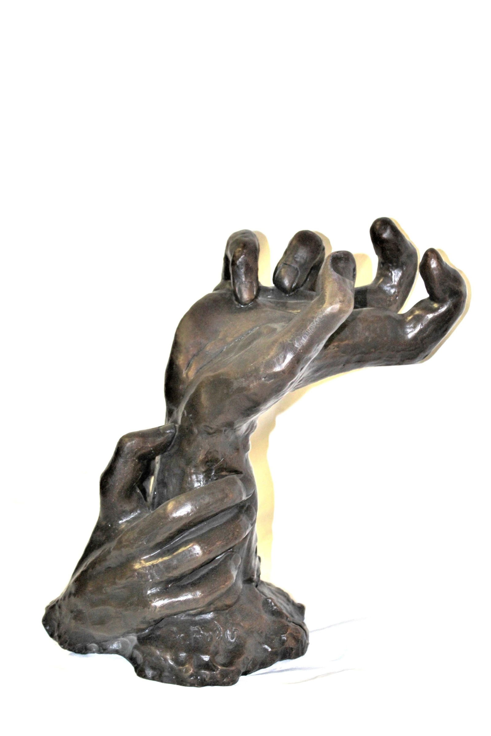 Art Nouveau Sculpture of Hands , Bronze Casting after Rodin, Impressionism style - 5