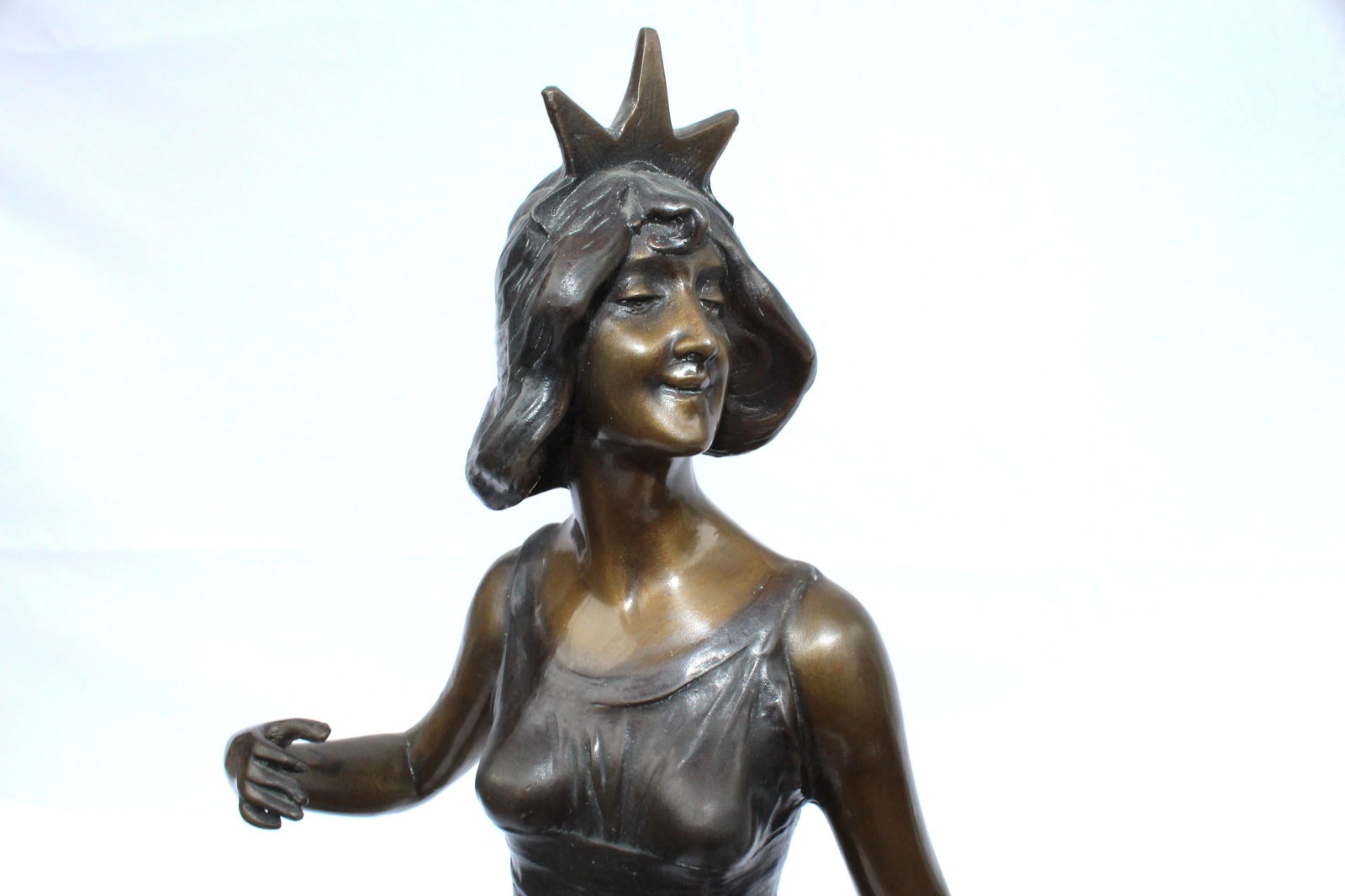 Mid Century Modern/Art Nouveau , Bronze , pair , Lady Figurines - 11