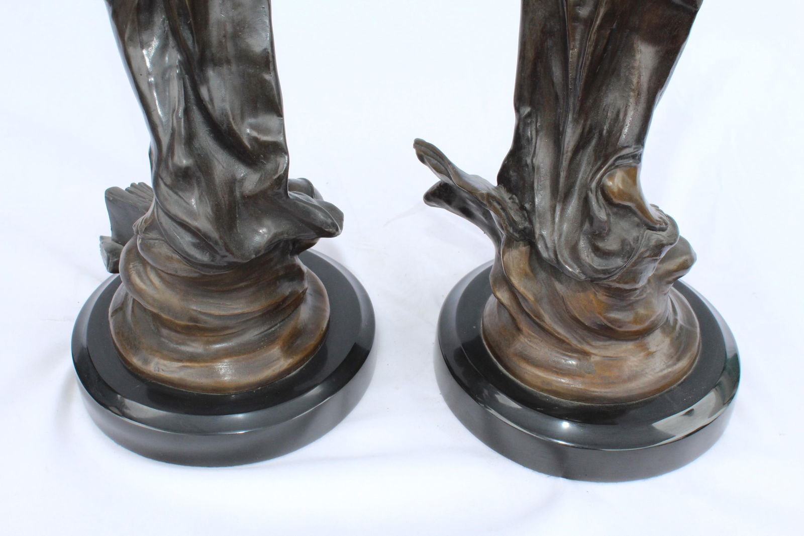 Mid Century Modern/Art Nouveau , Bronze , pair , Lady Figurines - 5