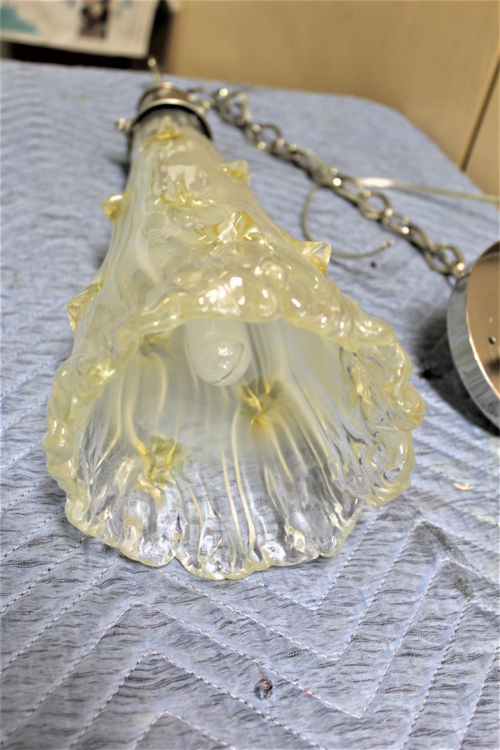 Mid-Century Modern Glass Pendant Murano Gold - 3