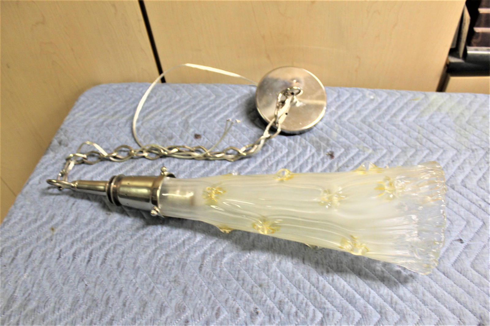 Mid-Century Modern Glass Pendant Murano Gold - 5